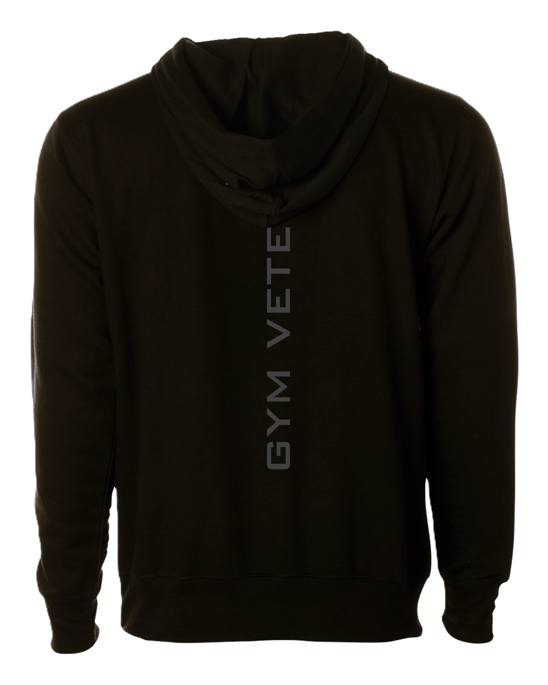 Black Mid-Weight Logo Hoodie - Gray Lettering