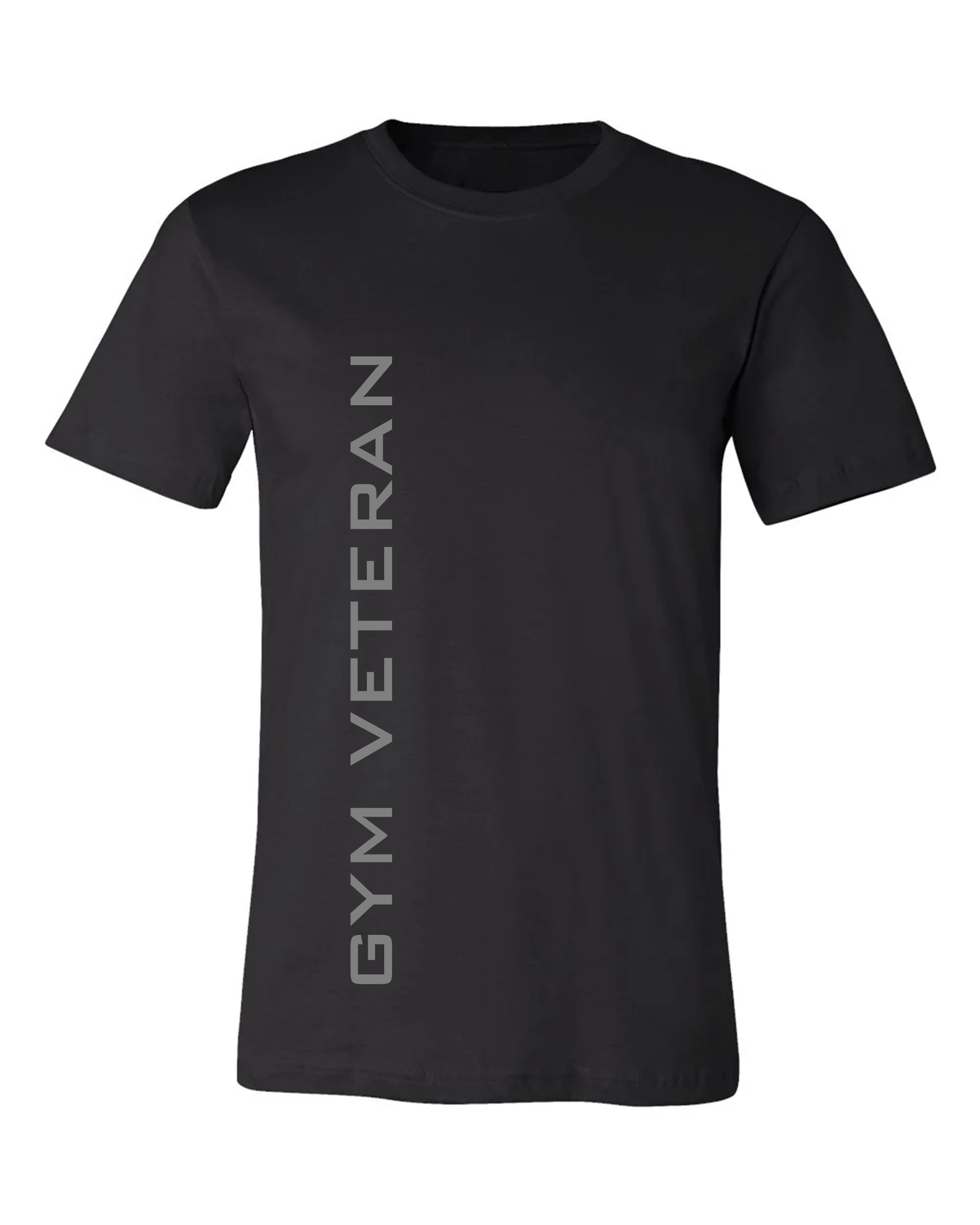 Black Gym Veteran Decathlete T-Shirt - Gray Lettering