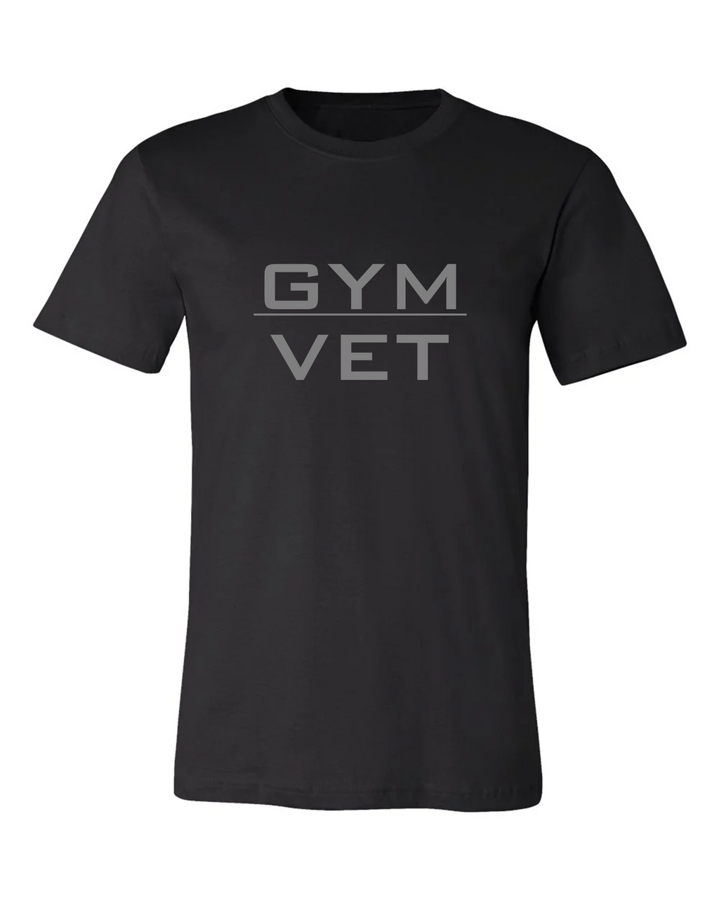Black Gym Vet T-Shirt - Gray Lettering