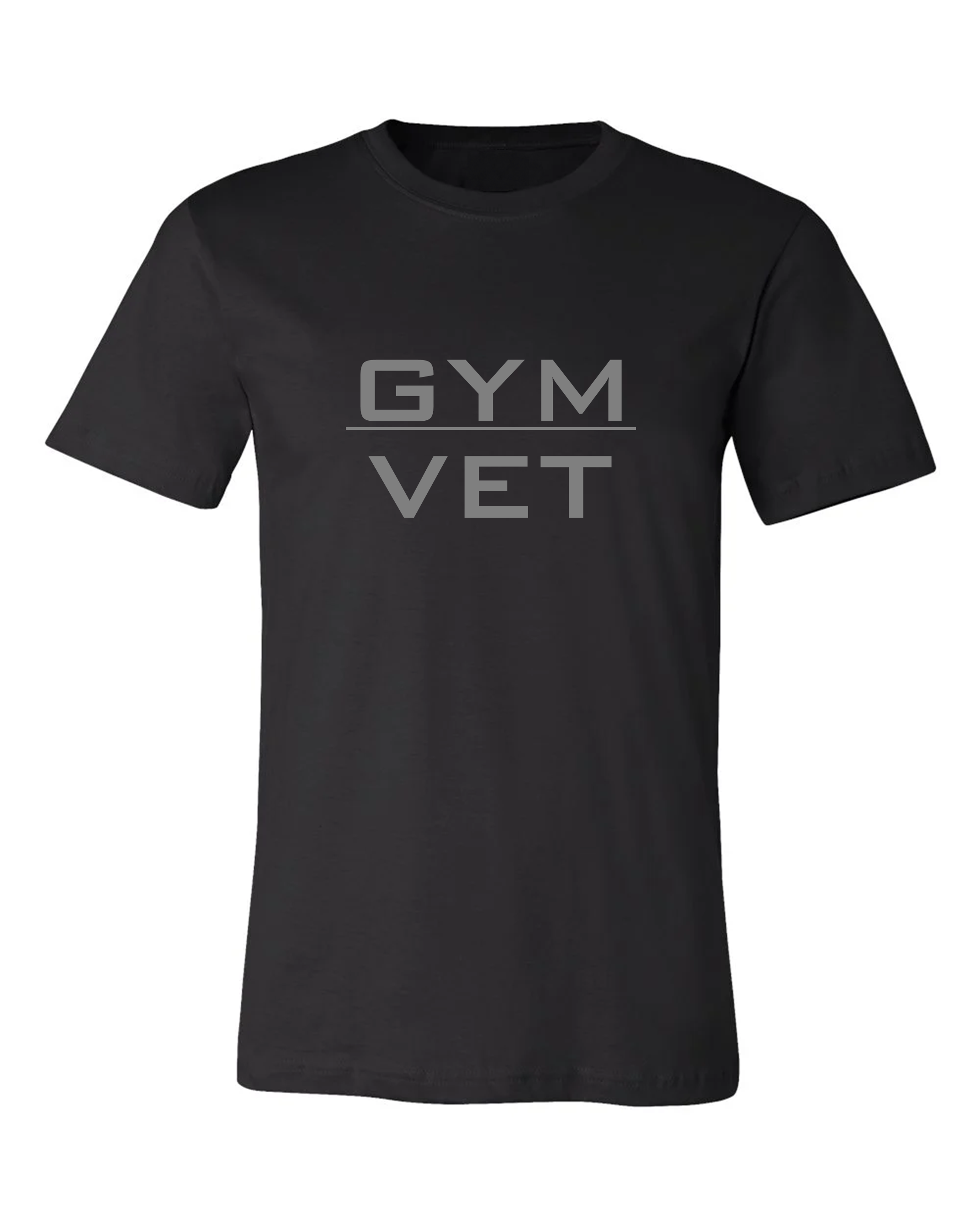 Black Gym Vet T-Shirt - Gray Lettering