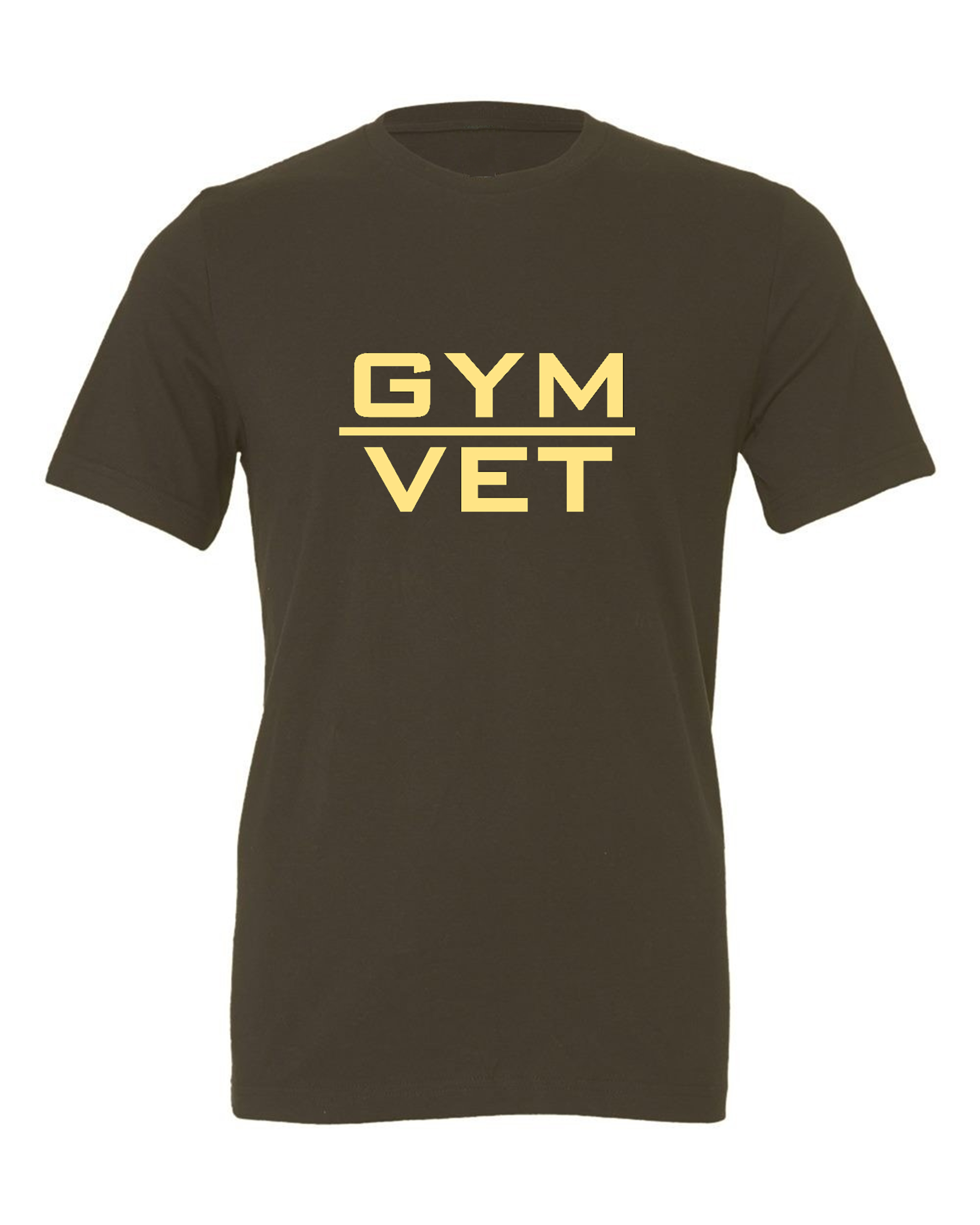 Military Green Gym Vet T-Shirt - Amber Lettering